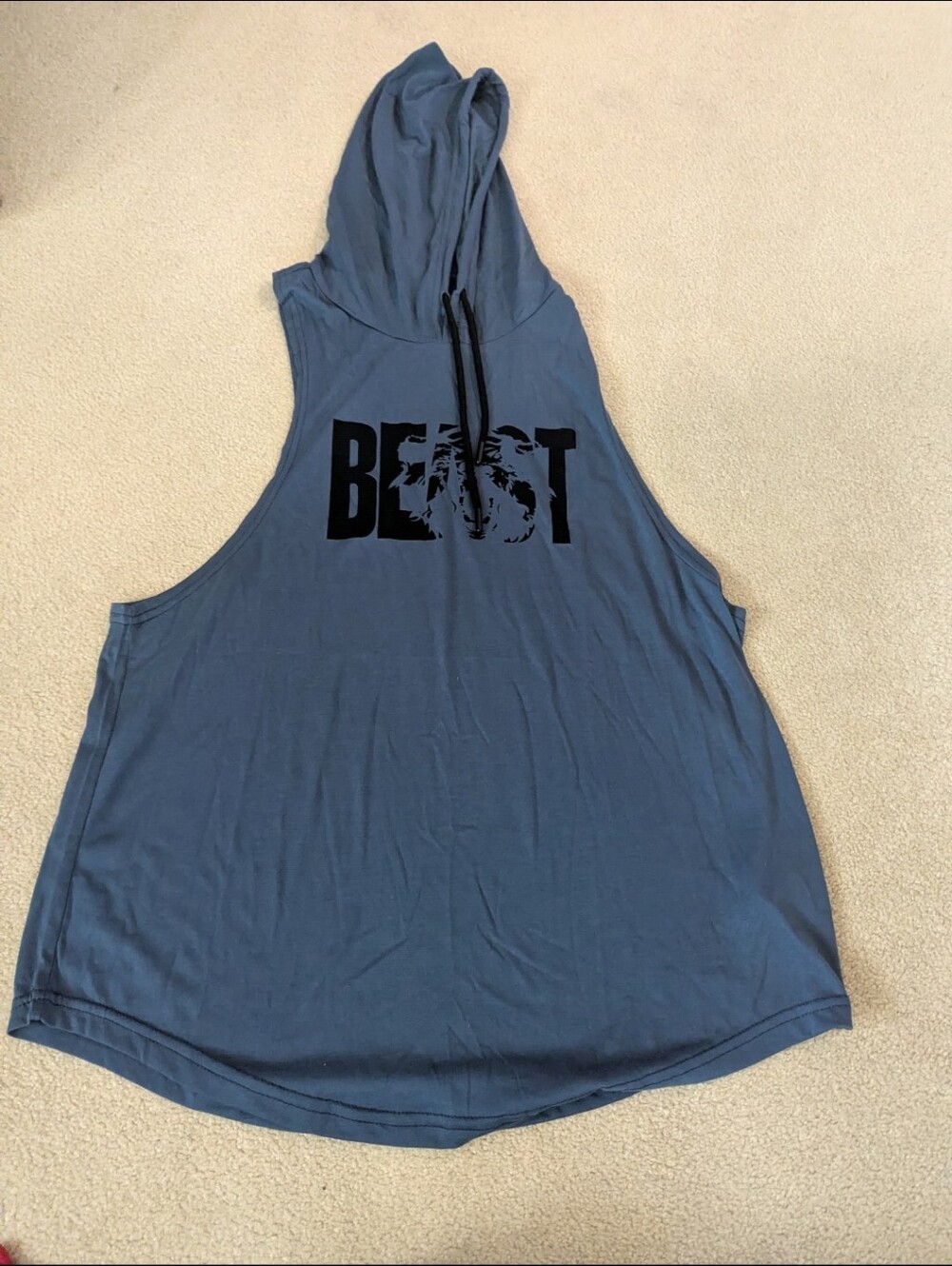 GYM REVOLUTION Men's Workout Fitness Sleeveless Shirt Muscle Gym Blue Tank XL
